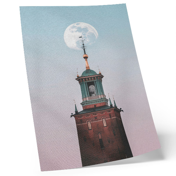 Poster Tornmånebakgrund pastell lugn