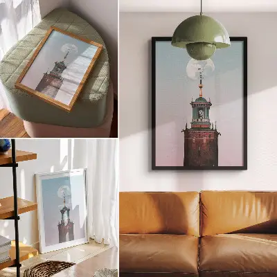 Poster tornmånebakgrund i lugna pastellfärger