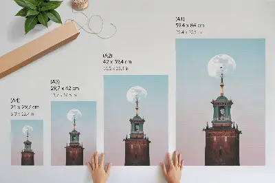 Poster tornmånebakgrund i lugna pastellfärger