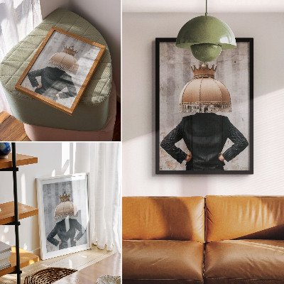 Affisch En raffinerad lampskärm, en elegant kostym, en kontrast av texturer
