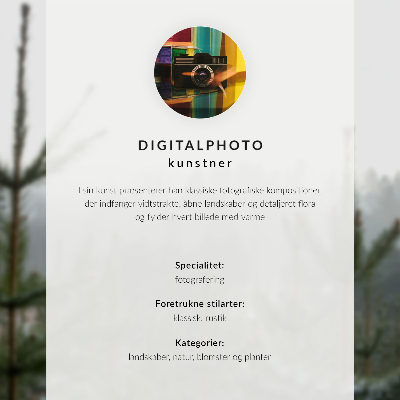 Poster Berg, sjö, ö, dimmig morgon