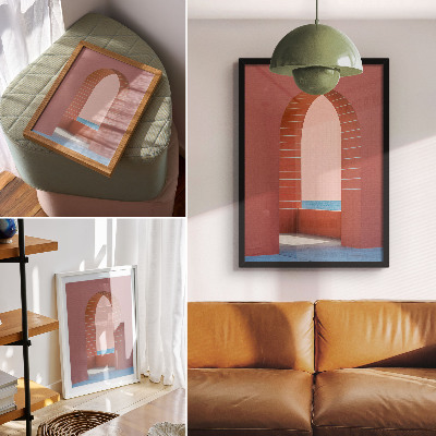 Affisch Pastellbågar havs minimalistisk arkitektur