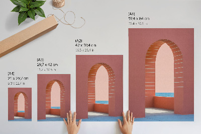 Affisch Pastellbågar havs minimalistisk arkitektur