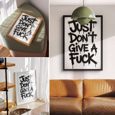 Poster Svarta graffitibokstäver på vit bakgrund med kontrast