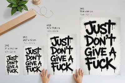 Poster Svarta graffitibokstäver på vit bakgrund med kontrast