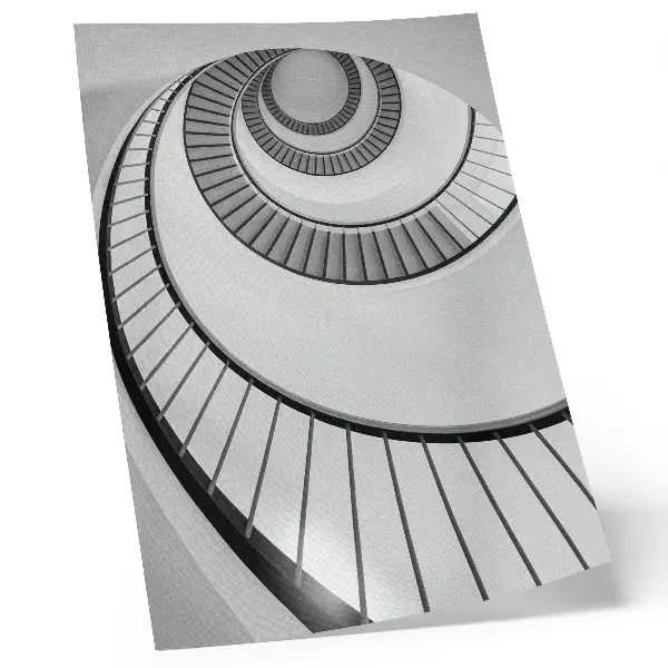 Spiraltrappa väggposter med fascinerande geometrisk elegans