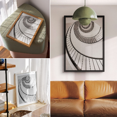 Hållbar väggposter Spiraltrappa fascinerande geometrisk elegans