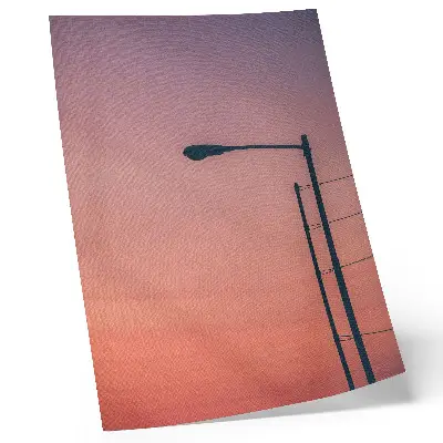 Affisch med minimalistisk lampa motiv av romantisk solnedgång i modern stil