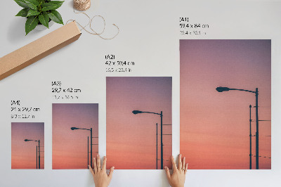 Affisch Minimalistisk lampa romantisk solnedgång modernitet