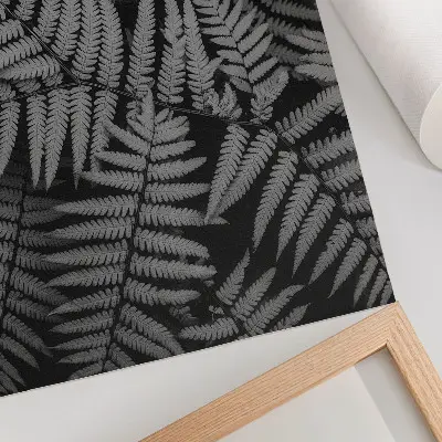 Väggposter sensuell ormbunke i svartvitt med symmetrisk elegans