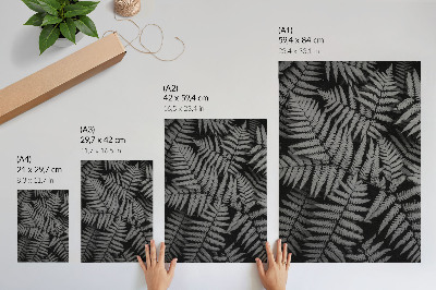 Hållbar väggposter Sensuell ormbunke i svartvitt, symmetri, elegans