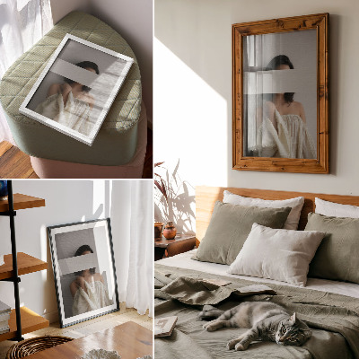 Affisch Variabel balans i vit och beige minimalistisk stil