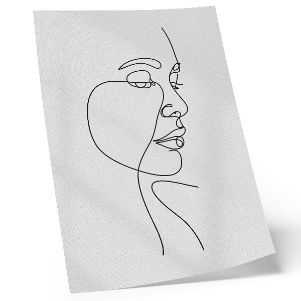Poster Minimalistisk ansiktslinjekonst utan onödiga detaljer