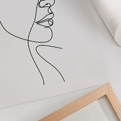 Poster Minimalistisk ansiktslinjekonst utan onödiga detaljer