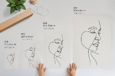 Poster Minimalistisk ansiktslinjekonst utan onödiga detaljer
