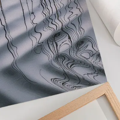 Poster minimalistiskt motiv av vågor och linjer i vatten