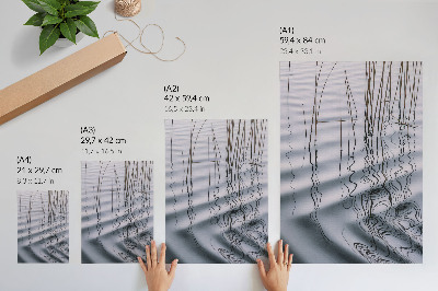 Poster Vågor och linjer på det minimalistiska motivet i vattnet