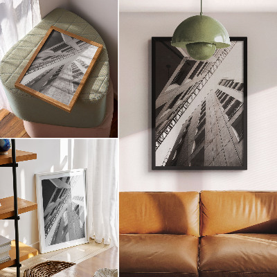 Hållbar väggposter Modern arkitektur med geometriska linjer