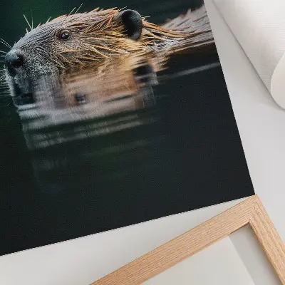 Väggaffisch med motiv av bäver fridfull natur i vildmark
