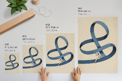 Poster Blå tejp beige bakgrund dynamisk figur