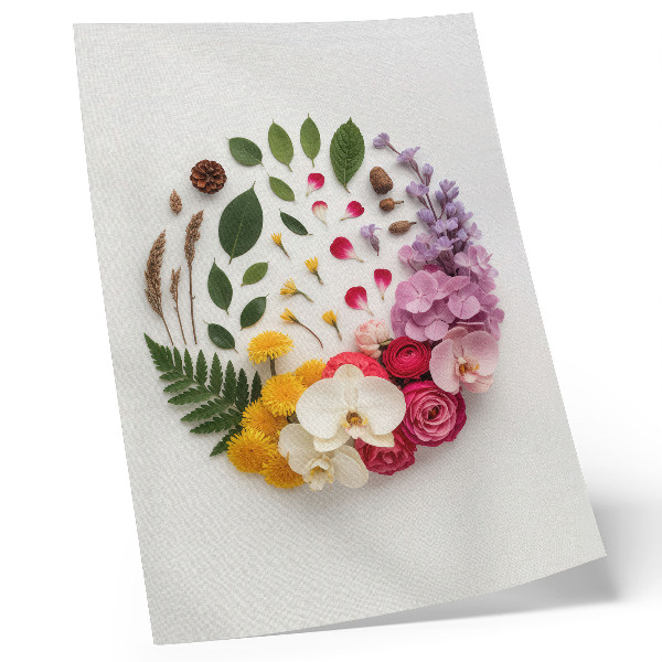 Affisch En färgglad komposition av blommor och blad i harmoni