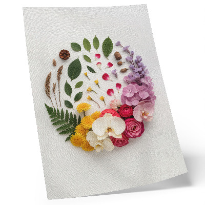 Affisch En färgglad komposition av blommor och blad i harmoni