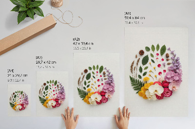 Affisch En färgglad komposition av blommor och blad i harmoni