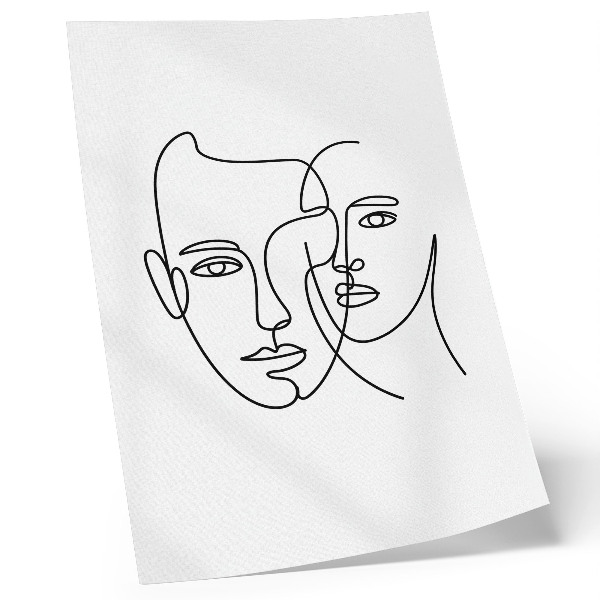 Poster Minimalistiska porträtt linjekonst djup känslor
