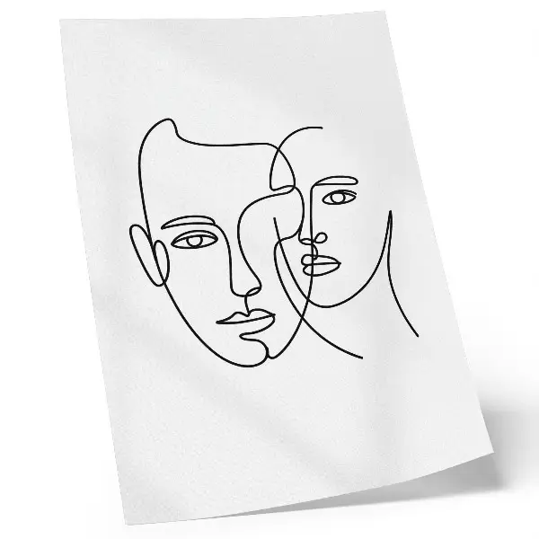 Poster minimalistiskt porträtt med linjekonst föreställande djupa känslor