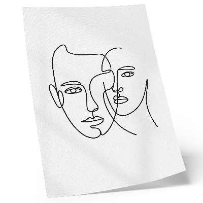 Poster Minimalistiska porträtt linjekonst djup känslor