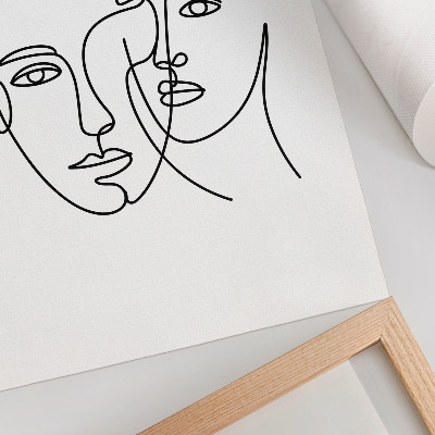 Poster Minimalistiska porträtt linjekonst djup känslor