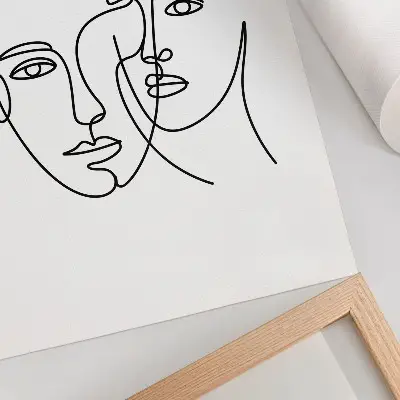 Poster minimalistiskt porträtt med linjekonst föreställande djupa känslor