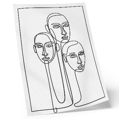Affisch Ansikten i linjekonstteknik, minimalism, elegans
