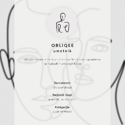 Affisch Ansikten i linjekonstteknik, minimalism, elegans