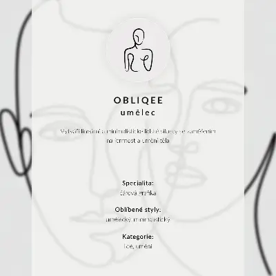 Affisch med minimalistiska ansikten i linjekonst