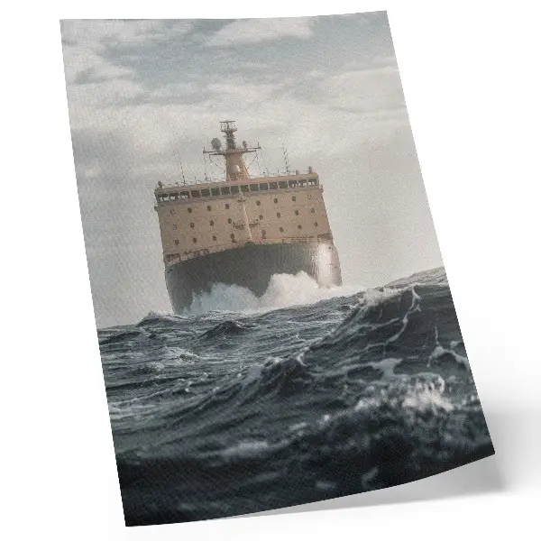 Väggposter i hållbar design fartyg till sjöss med minimalistisk harmoni och majestät