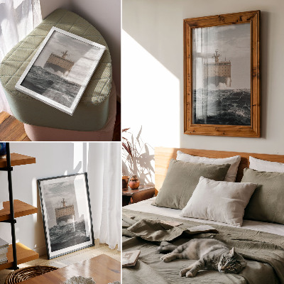 Hållbar väggposter Fartyg till sjöss Minimalism Harmoni och majestät