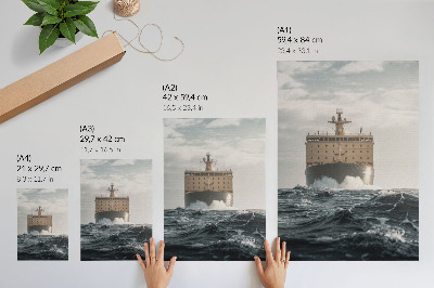 Hållbar väggposter Fartyg till sjöss Minimalism Harmoni och majestät