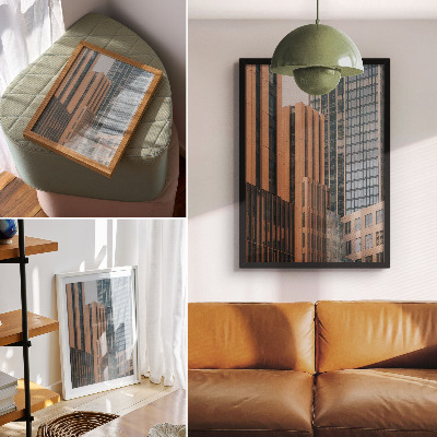 Hållbar väggposter Skyskrapor glas minimalism elegans dynamik