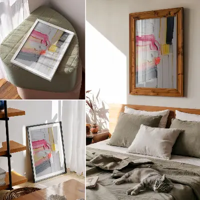 Poster med abstrakt motiv av dynamiska färgränder