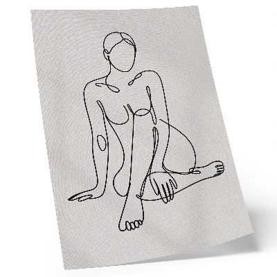Affisch En subtil svart silhuettkontur mot en ljus bakgrund