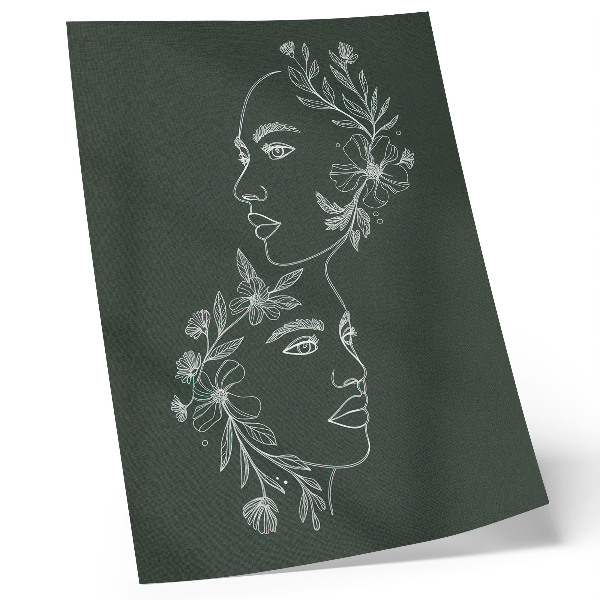 Hållbar väggposter Fina linjer, blommor, modern komposition
