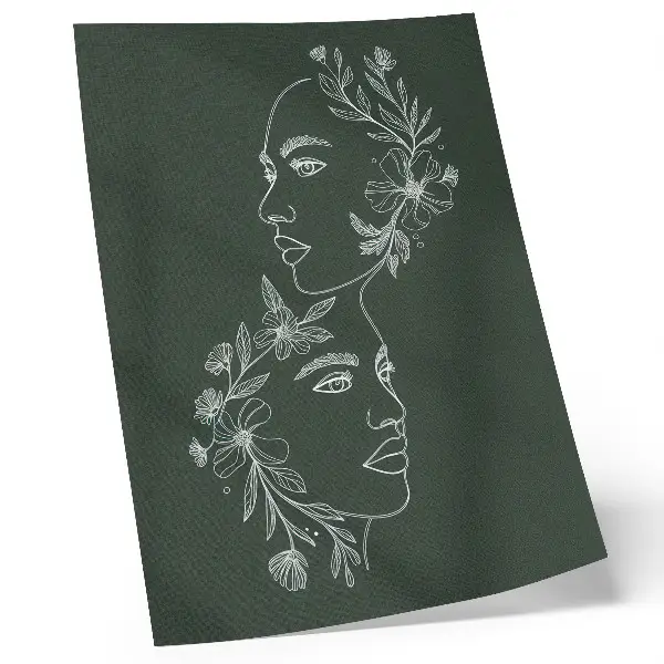 Hållbar väggposter med motiv av fina linjer, blommor och modern komposition