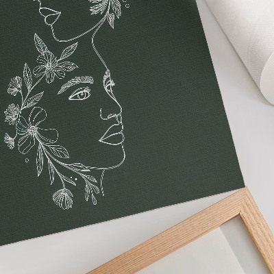 Hållbar väggposter Fina linjer, blommor, modern komposition