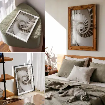 Poster spiraltopp med modern arkitektur