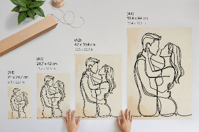 Poster Minimalistiskt älskat par beige bakgrund