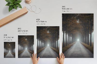 Poster Höstgränddimma symmetrisk harmonisk komposition