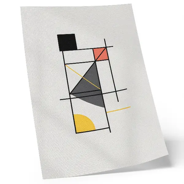 Hållbar väggposter med geometriska linjer och former i modern stil