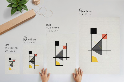 Hållbar väggposter Geometriska mönster linjer former modern stil