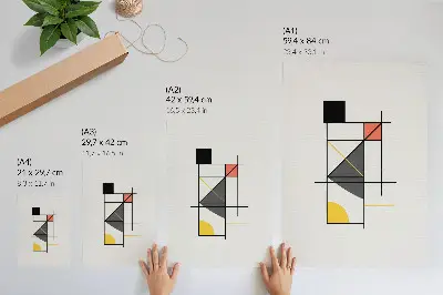 Hållbar väggposter med geometriska linjer och former i modern stil